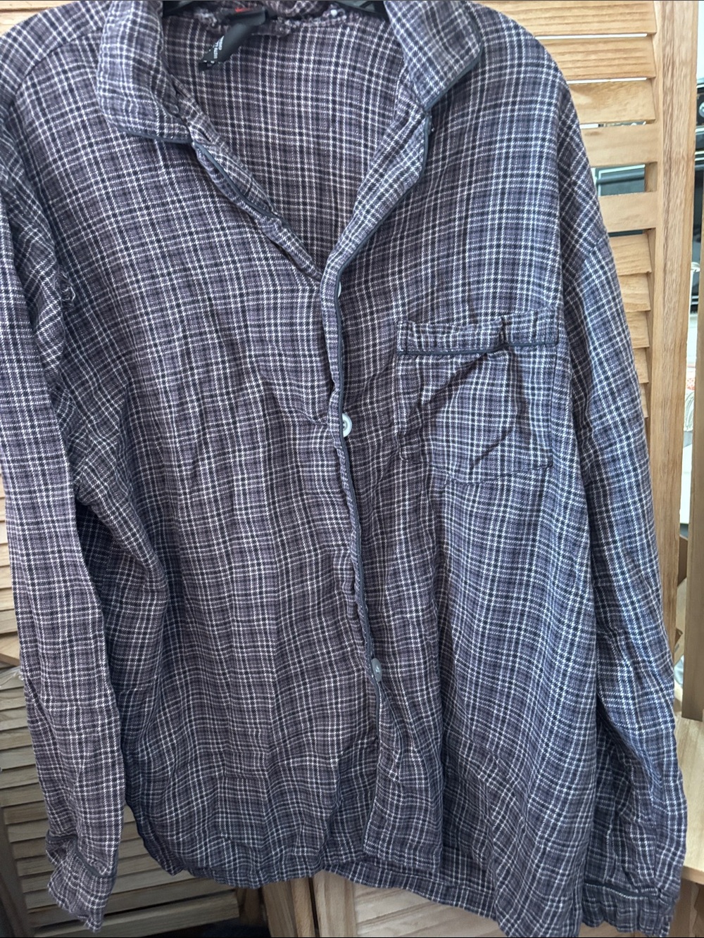 Hanes Plaid Sleep Shirt Large